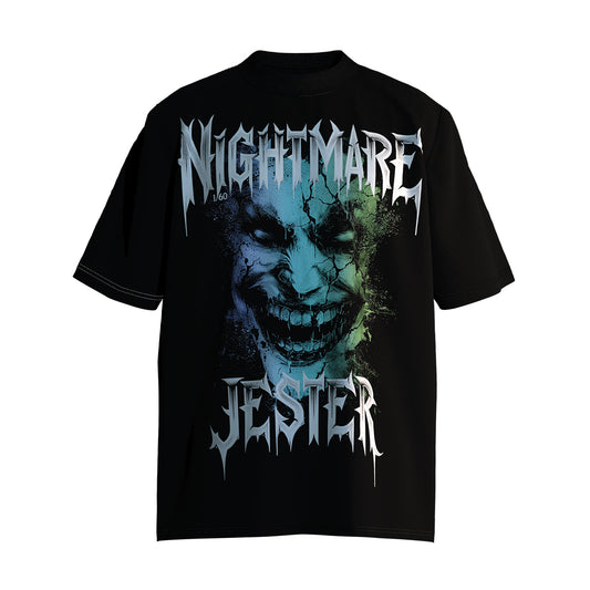 【Limited Edition】- Nightmare Jester - Rock Clown Vintage Dark Print Genderless Loose-Fit Short Sleeve T-Shirt