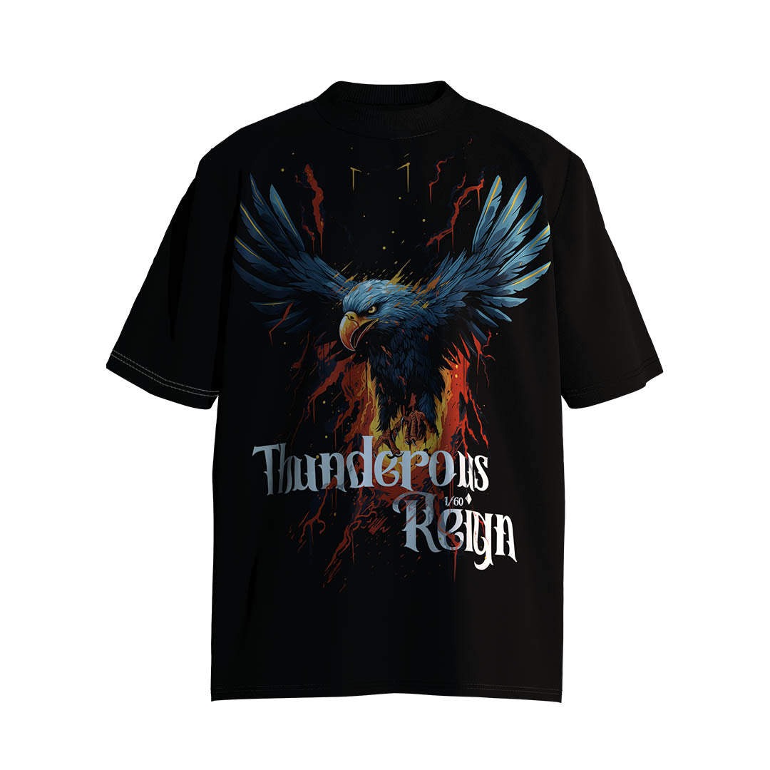 【Limited Edition】- Thunderous Reign - Engraved Eagle Print Unisex Loose T-Shirt