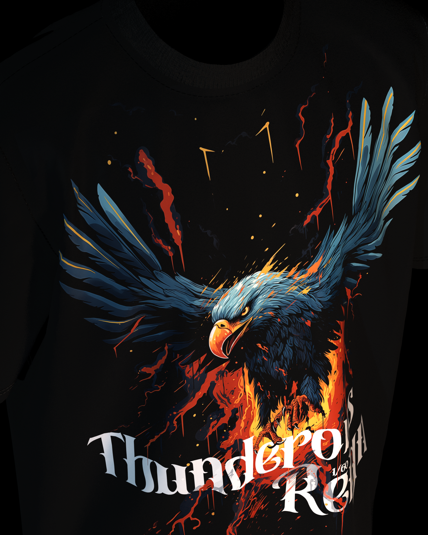 【Limited Edition】- Thunderous Reign - Engraved Eagle Print Unisex Loose T-Shirt