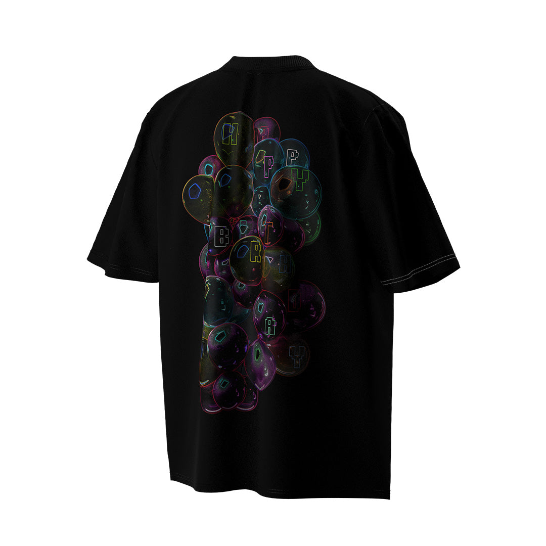 【Limited Edition】- Cute Invader - Adorable Alien & Multicolor Floral Print Genderless Loose-Fit T-Shirt