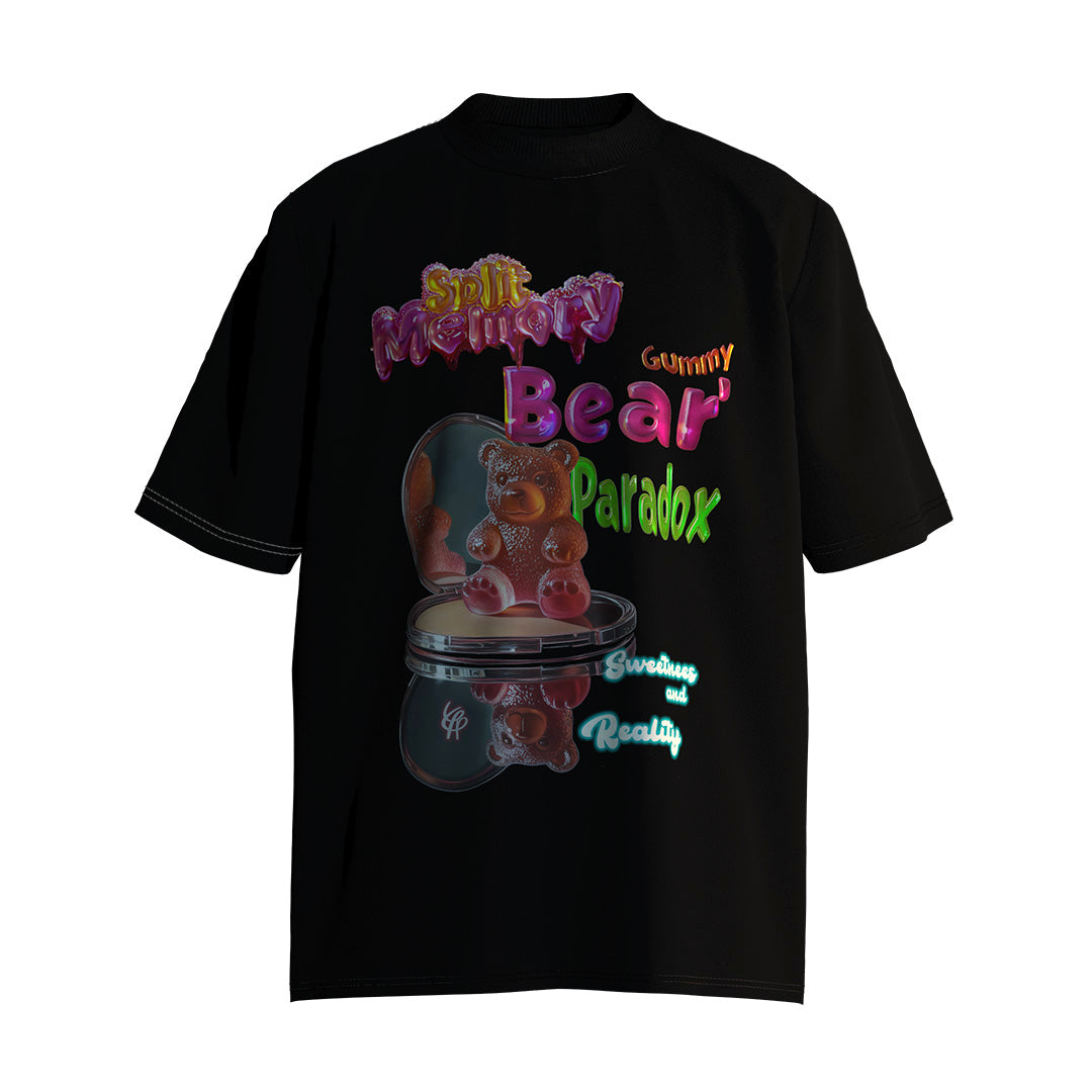 - Gummy Bear's Paradox - Adorable Candy Bear Kawaii Print Genderless Loose-Fit Short Sleeve T-Shirt