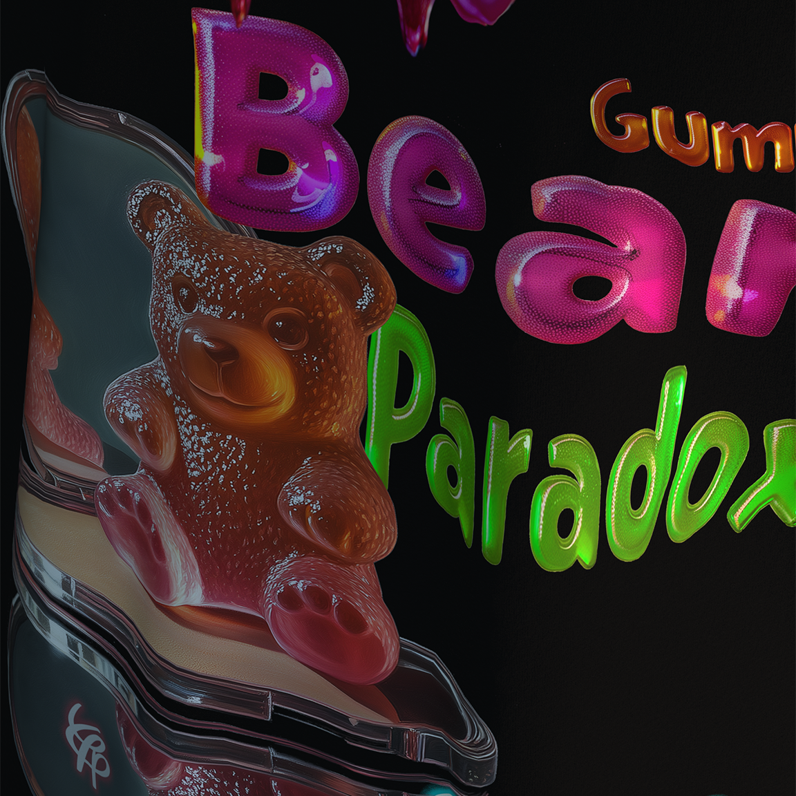 - Gummy Bear's Paradox - Adorable Candy Bear Kawaii Print Genderless Loose-Fit Short Sleeve T-Shirt