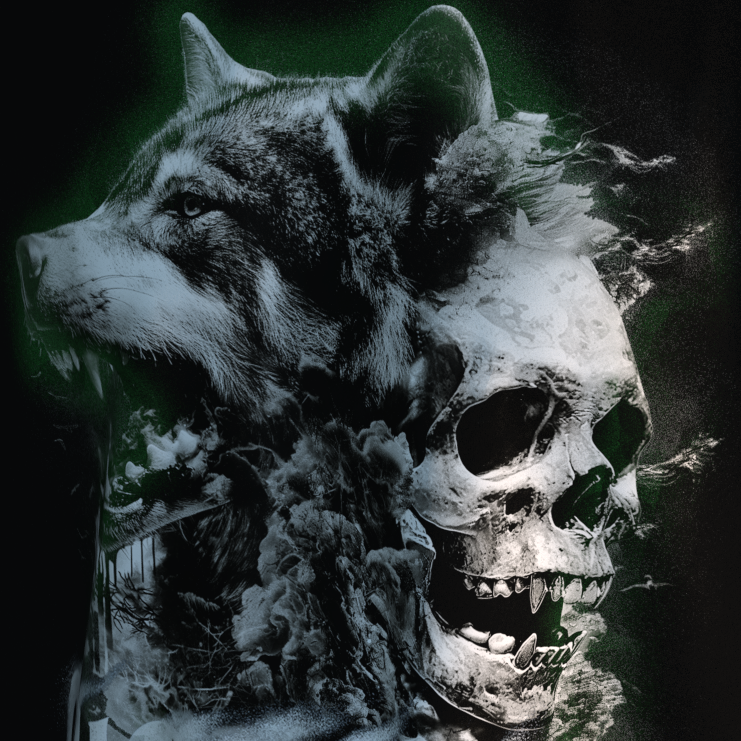 - Wolves Tribe - Wolf Totem: Death Skull Vintage Graphic T-Shirt – Unisex Loose-Fit Short Sleeve