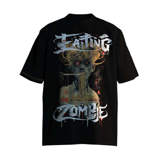 【Limited Edition】- Eating Zombie - Evil Horror Zombie Vintage Style Print Genderless Loose-Fit Short Sleeve T-Shirt